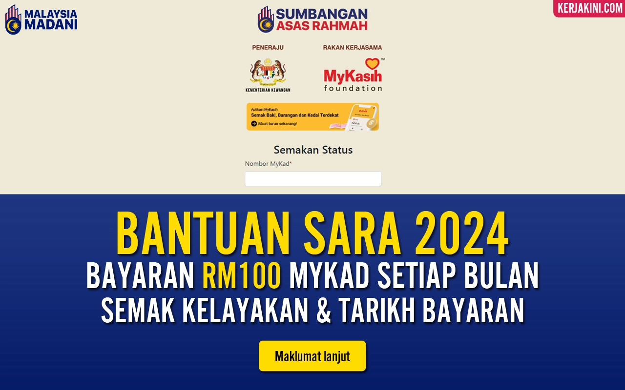 Tarikh Bayaran Bantuan SARA 2024