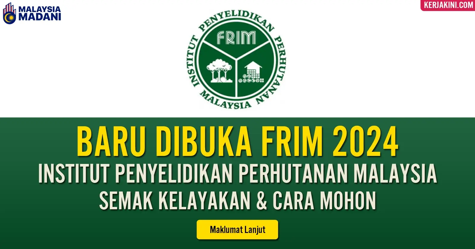 Jawatan Kosong FRIM 2024 Baru