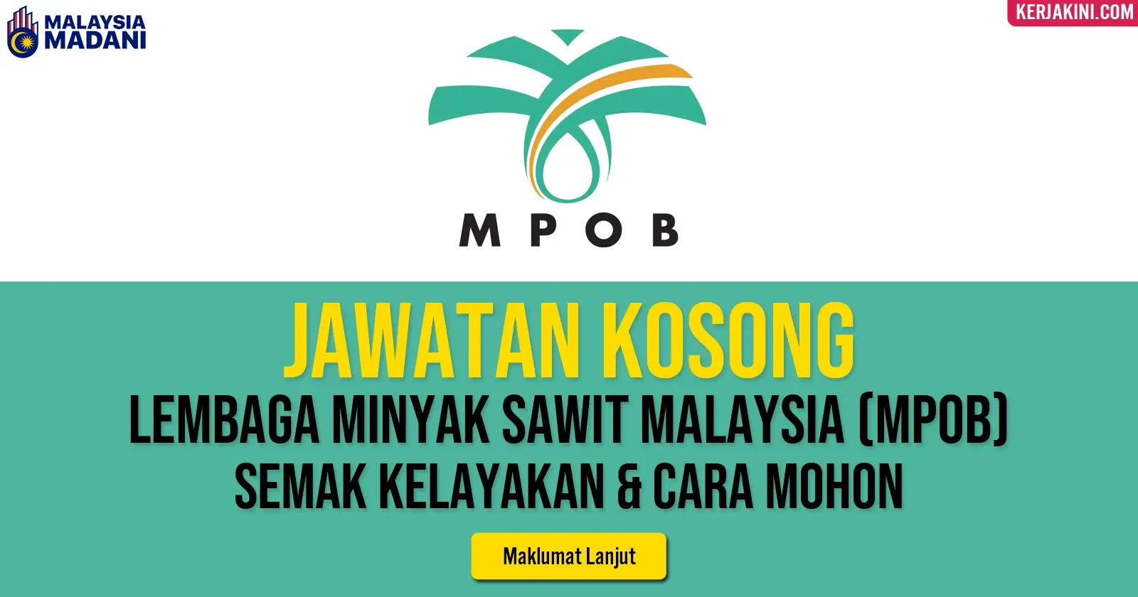 Jawatan Kosong MPOB Terkini