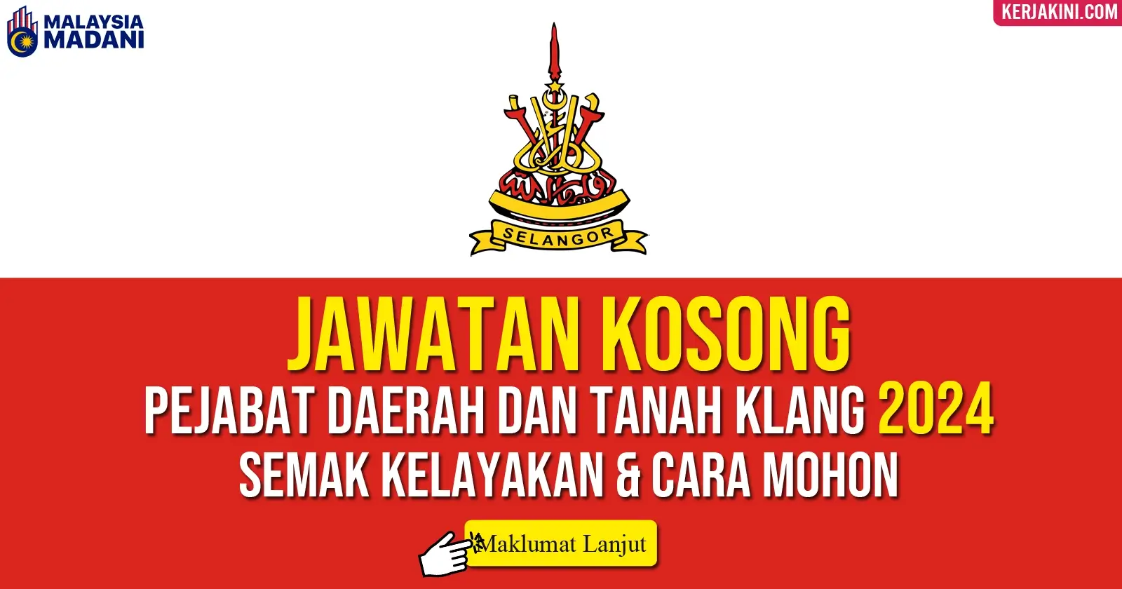 Jawatan Kosong Pejabat Daerah dan Tanah Klang 2024