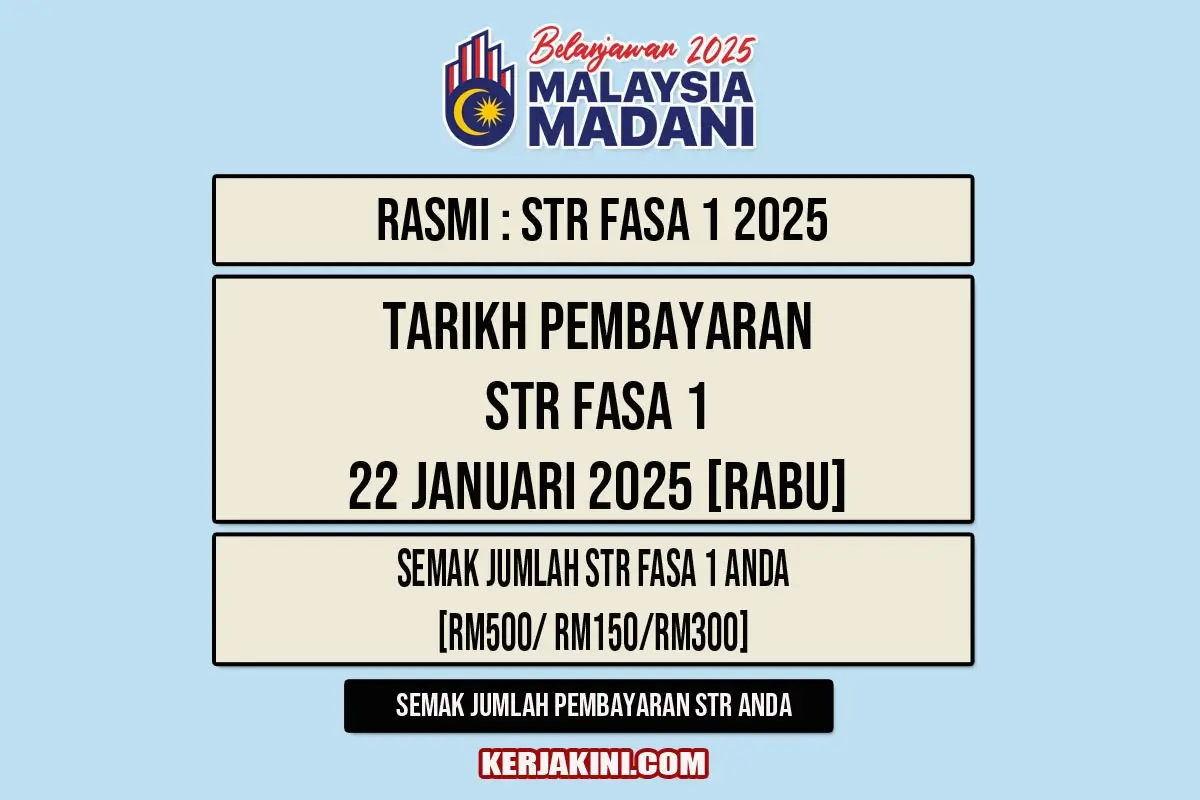 Tarikh RASMI STR FASA 1 2025