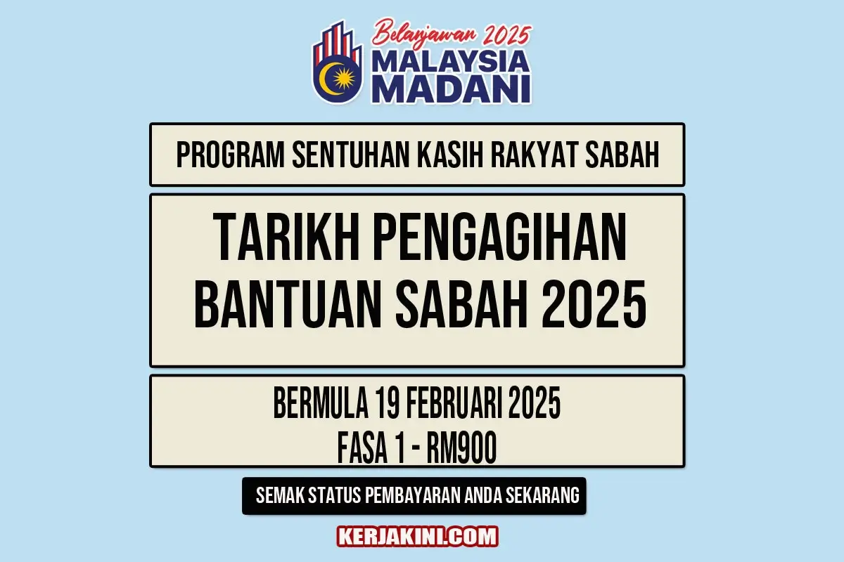 fasa 1 Bantuan Sabah RM 900 2025