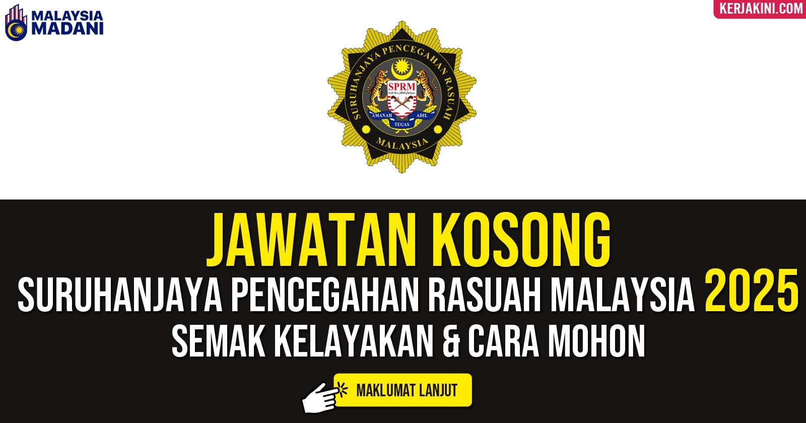 Jawatan Kosong SPRM Malaysia 2025 Pegawai Siasatan Gred P9
