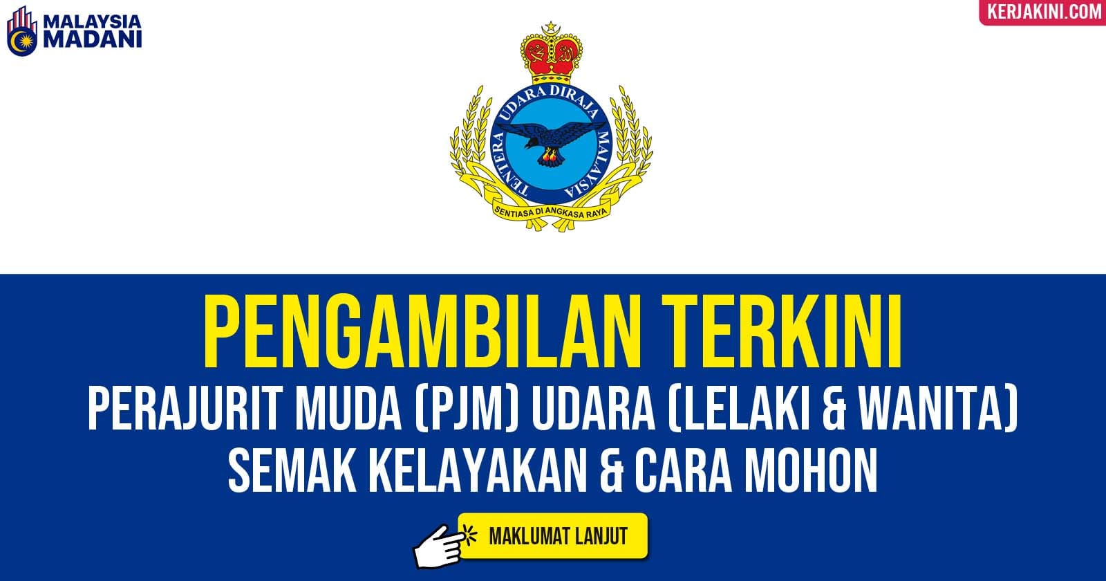 pengambilan terkini TUDM 2026 Perajurit muda UDARA lelaki dan wanita lepasan spm dan diploma