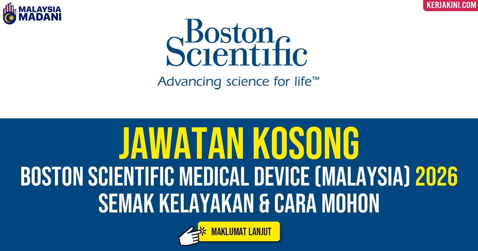 Jawatan Kosong Boston Scientific Penang dibuka. Ambilan 2026
