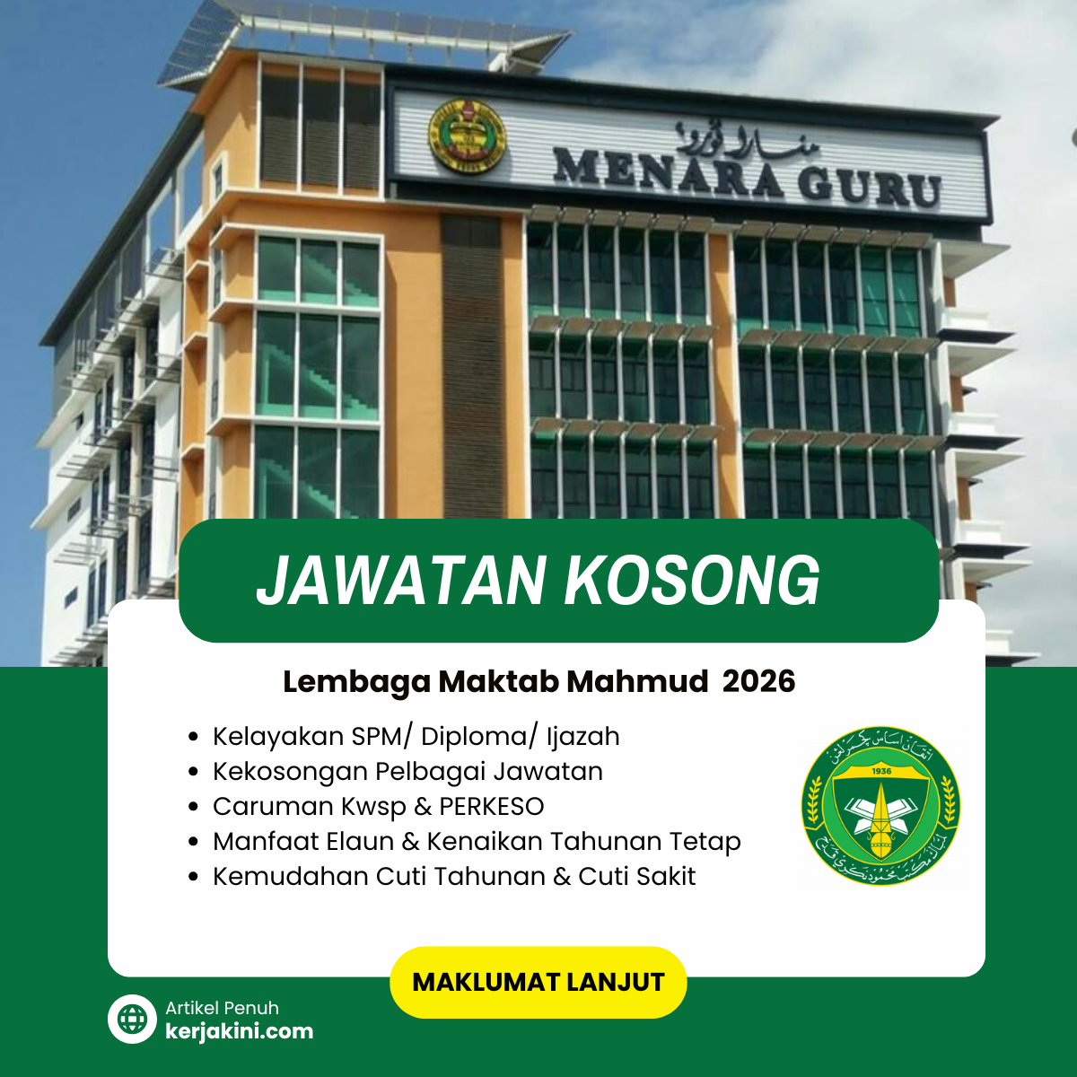 Jawatan Kosong Lembaga Maktab Mahmud Alor Setar 2026