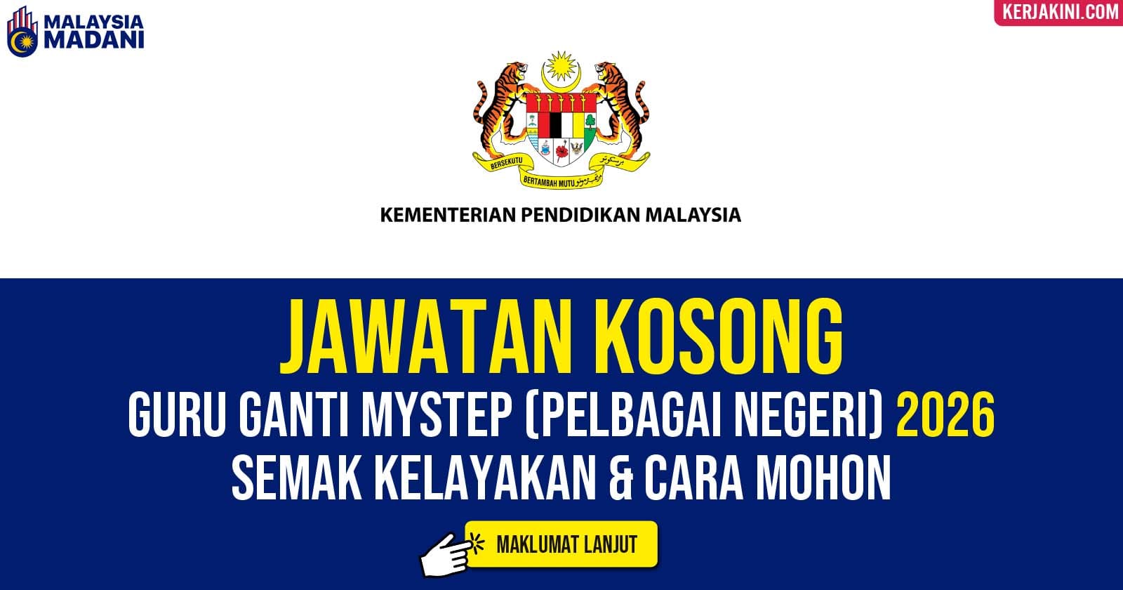 jawatan kosong guru ganti mystep 2026