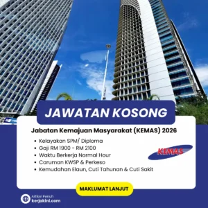 Jawatan Kosong Kemas 2026 dibuka