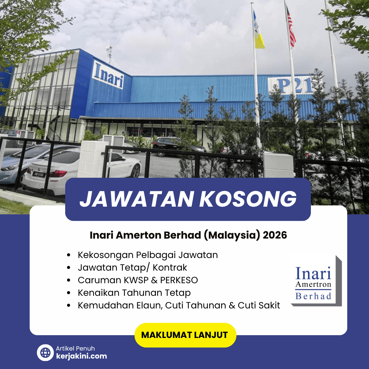 Jawatan Kosong Inari Amerton Berhad 2026 - Kekosongan kilang di Malaysia