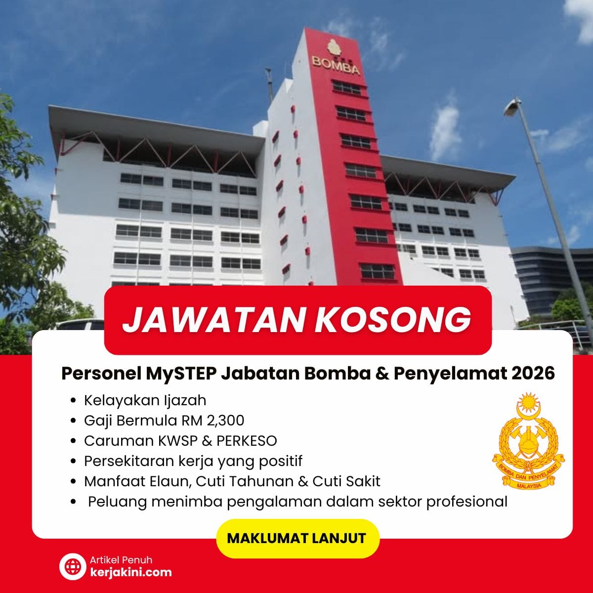 Jawatan Kosong MySTEP Bomba dan Penyelamat Malaysia 2026