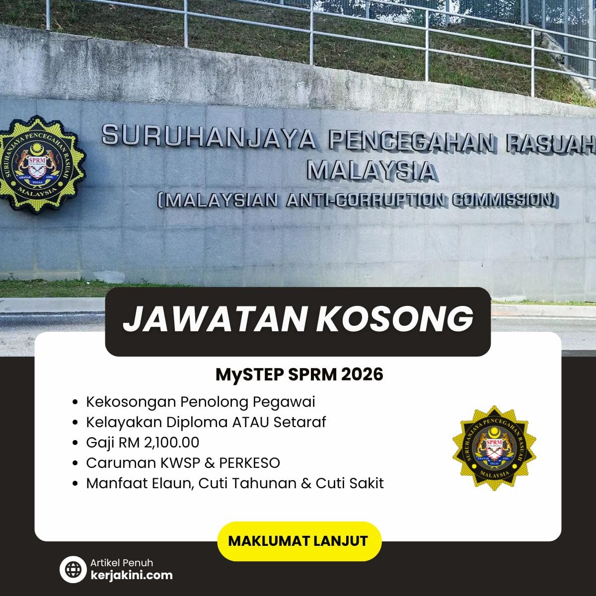 Jawatan Kosong MySTEP SPRM 2026_Penolong Pegawai