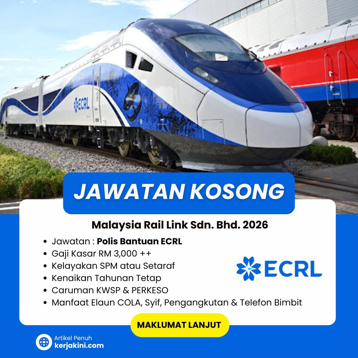 Jawatan Kosong Polis Bantuan ECRL 2026 terkini - kekosongan polis bantuan