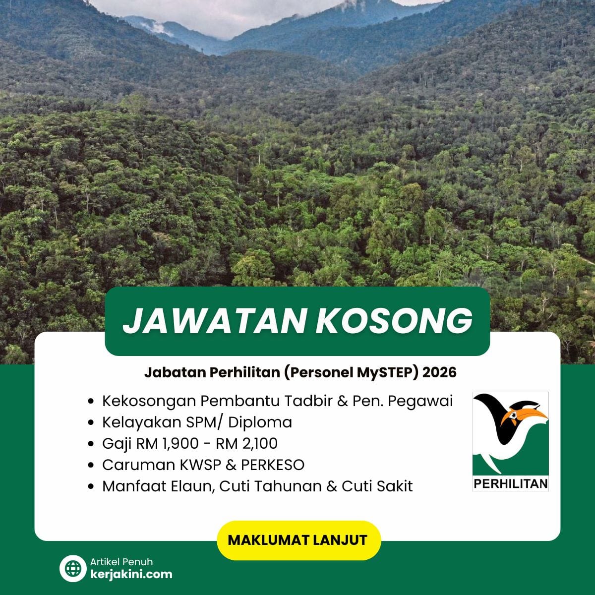 Jawatan Kosong MySTEP Perhilitan 2026 - Pelbagai Negeri