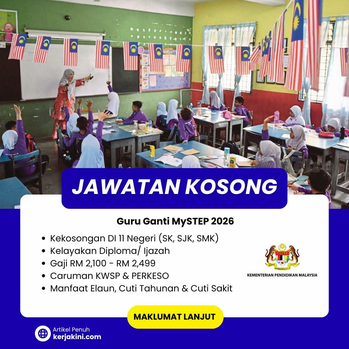 Jawatan Kosong Guru Ganti MySTEP 2026 TERKINI PELBAGAI NEGERI