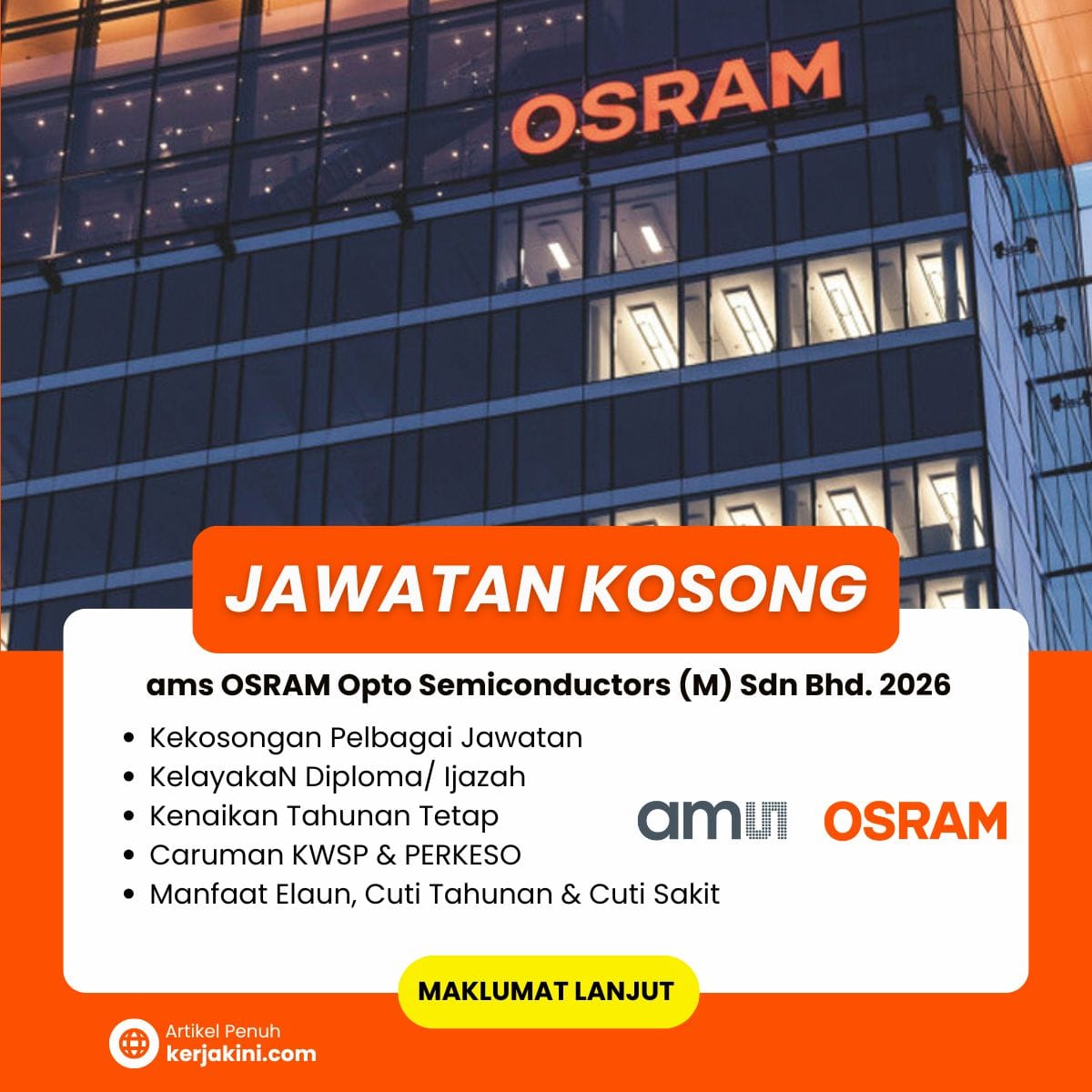 Jawatan Kosong ams OSRAM 2026