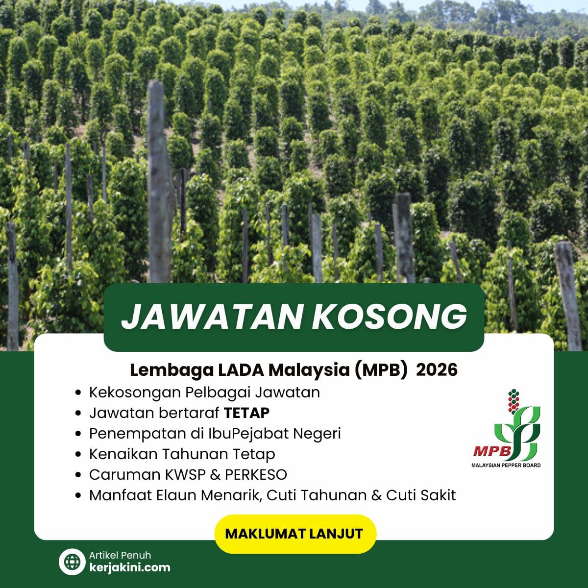 JAWATAN KOSONG LEMBAGA LADA MALAYSIA 2026