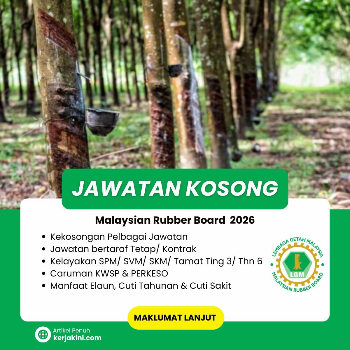 Jawatan Kosong LGM 2026_Malaysian Rubber Board