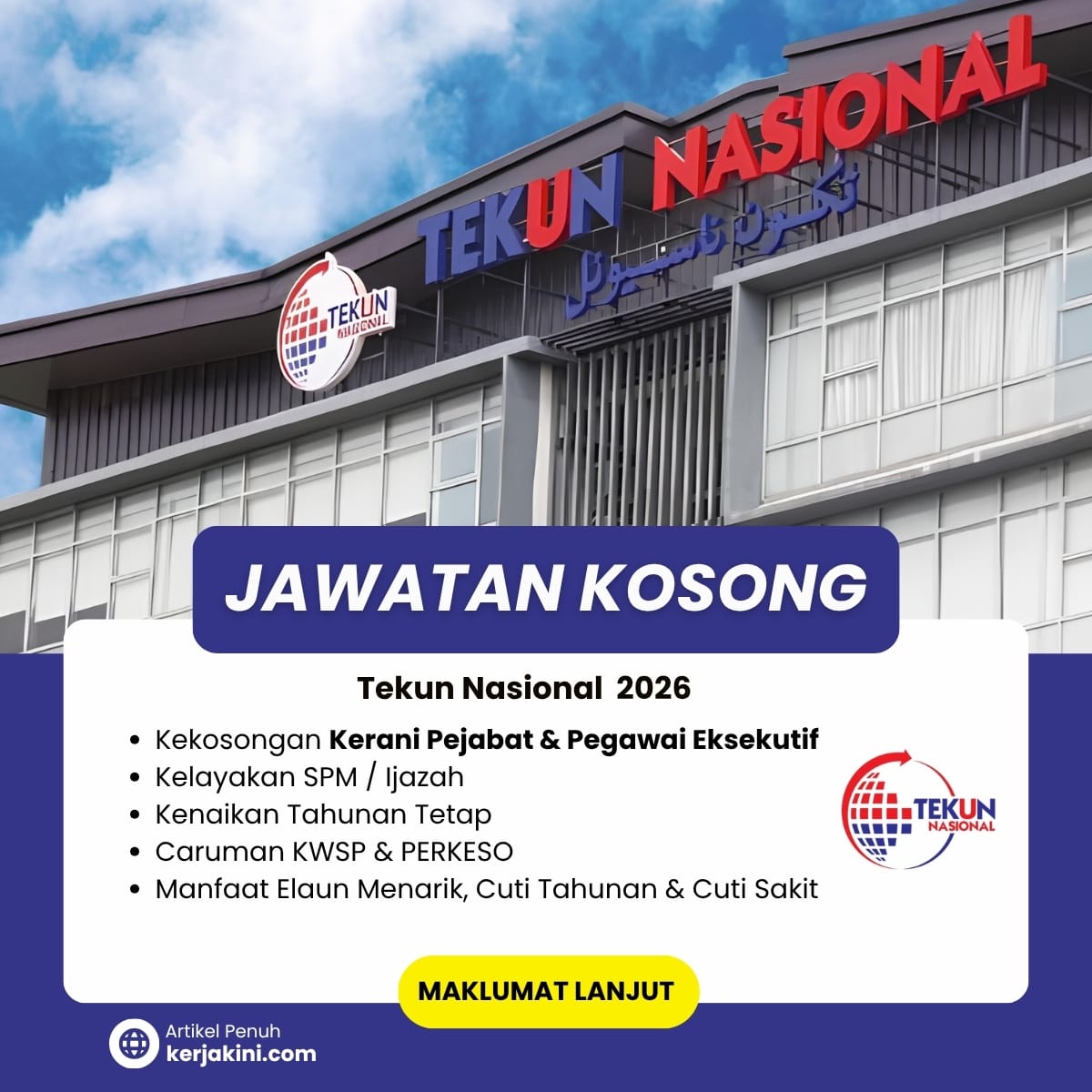 Jawatan Kosong Tekun Nasional 2026_Kerani Pejabat & Pegawai Eksekuif