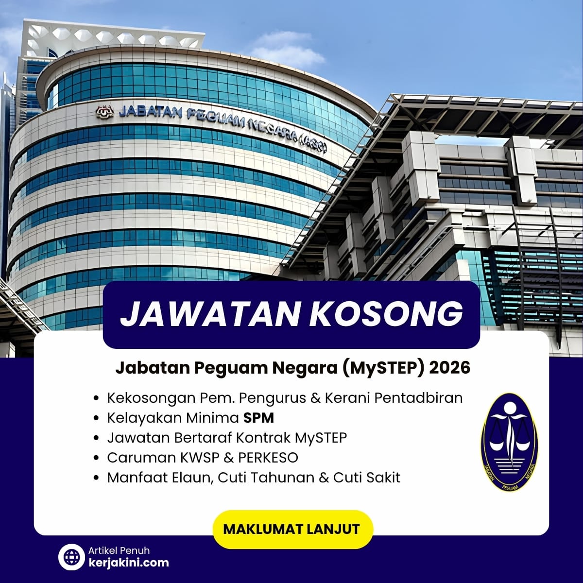 Jawatan Kosong Jabatan Peguam Negara 2026_Kerani dan pembantu pengurus_spm