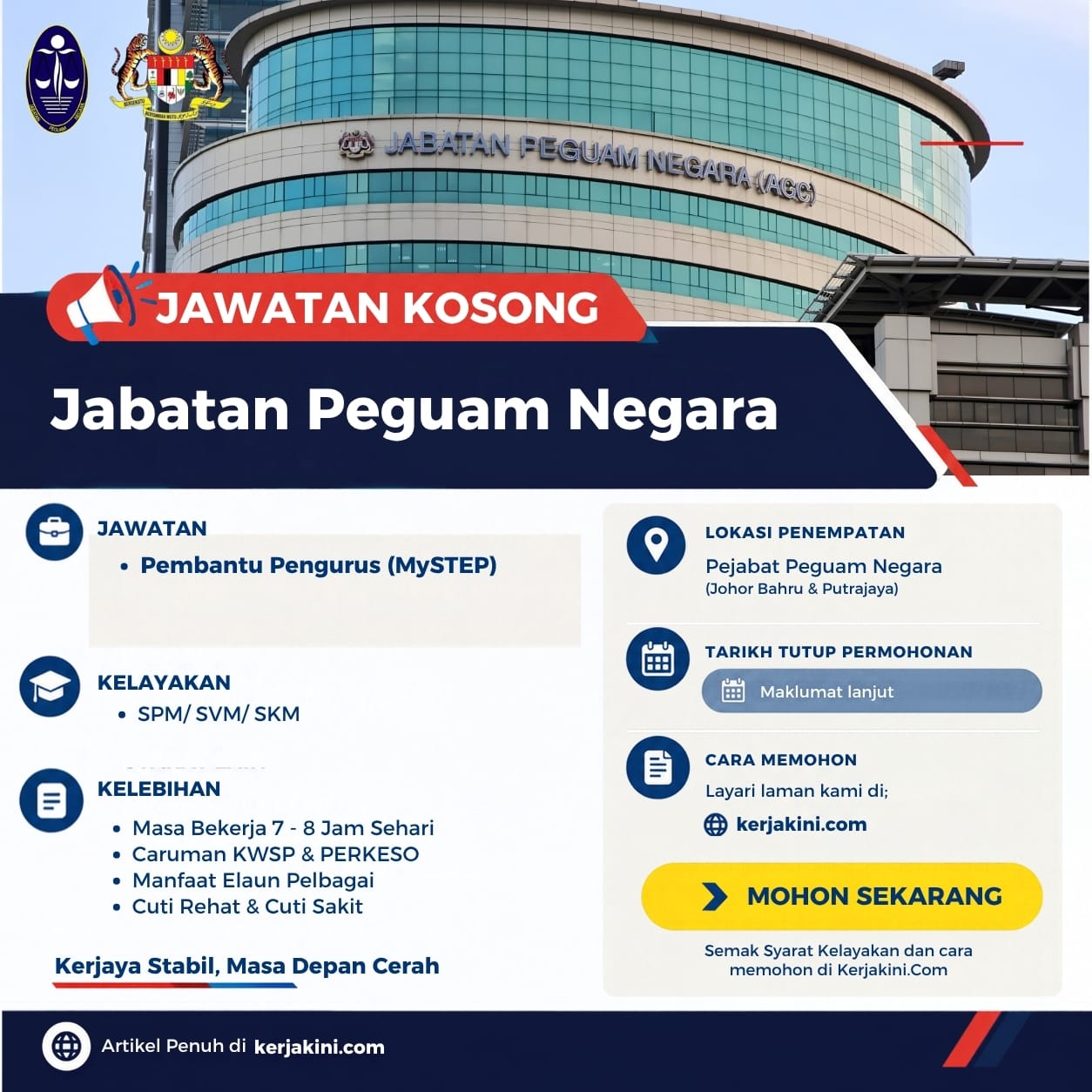 Jawatan Kosong Jabatan Peguam Negara (MySTEP) 2026_Oktober