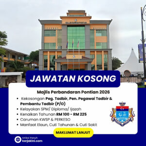 Jawatan Kosong Majlis Perbandaran Pontian 2026_September 2026