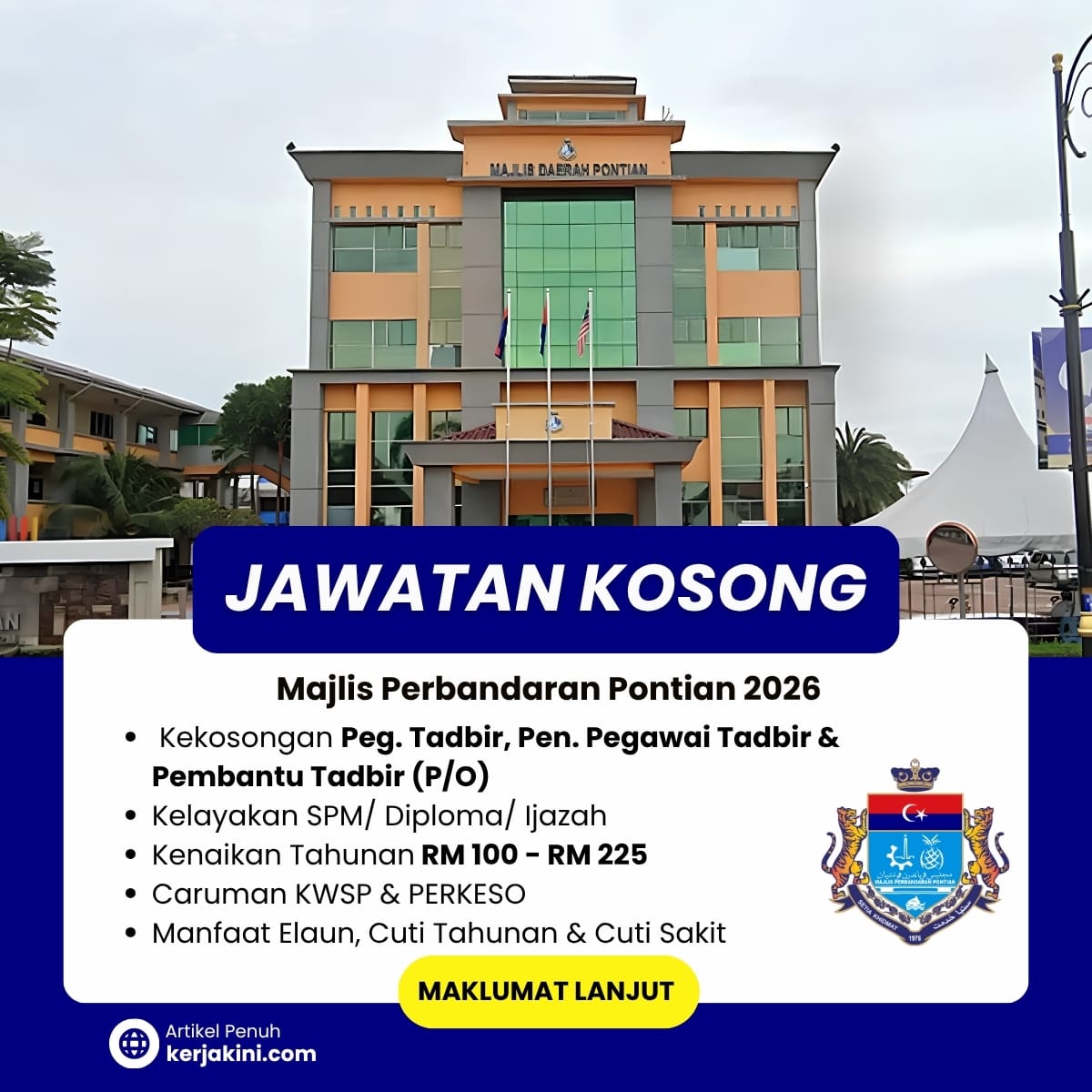 Jawatan Kosong Majlis Perbandaran Pontian 2026_September 2026