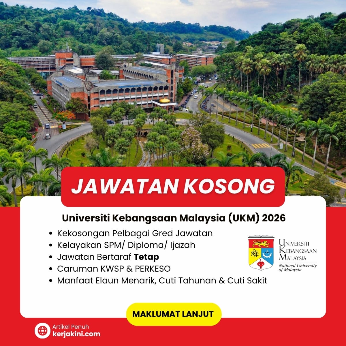 Jawatan Kosong UKM 2026 DIBUKA untuk pengambilan . Ambilan September 2026