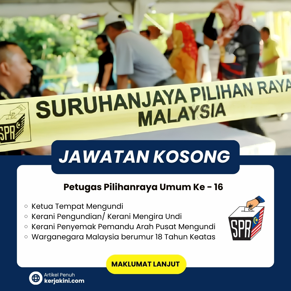 Jawatan Kosong Petugas PRU 16 2026_Pulau Pinang