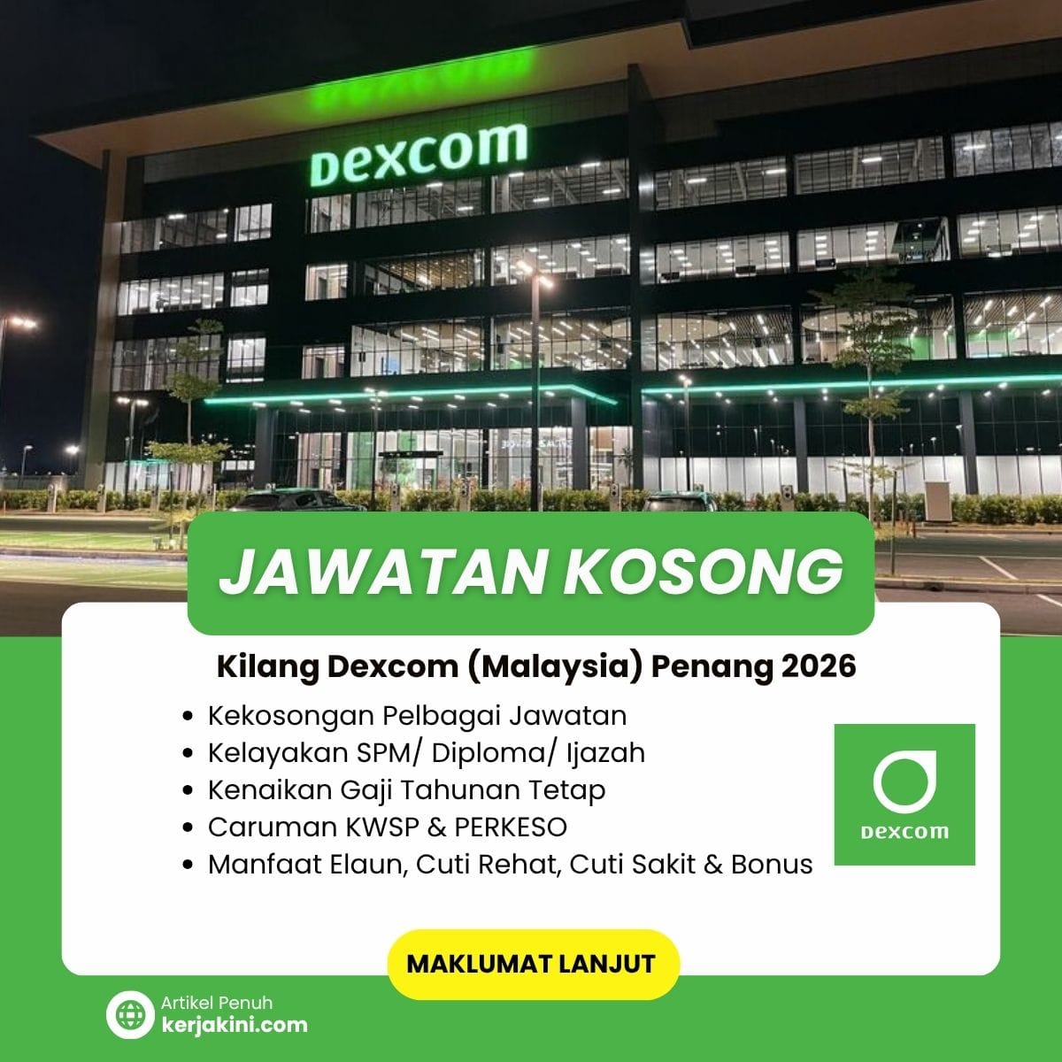 Jawatan Kosong Kilang Dexcom MALAYSIA 2026_Oktober