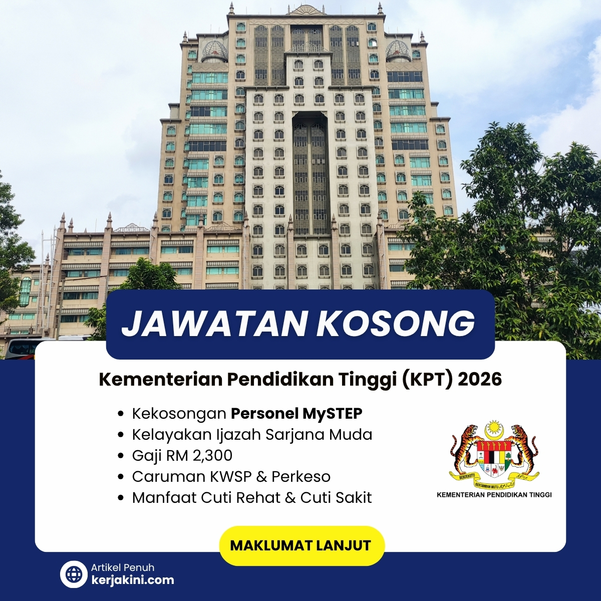 Jawatan Kosong MySTEP Kementerian Pendidikan Tinggi 2026_Oktober_Ijazah