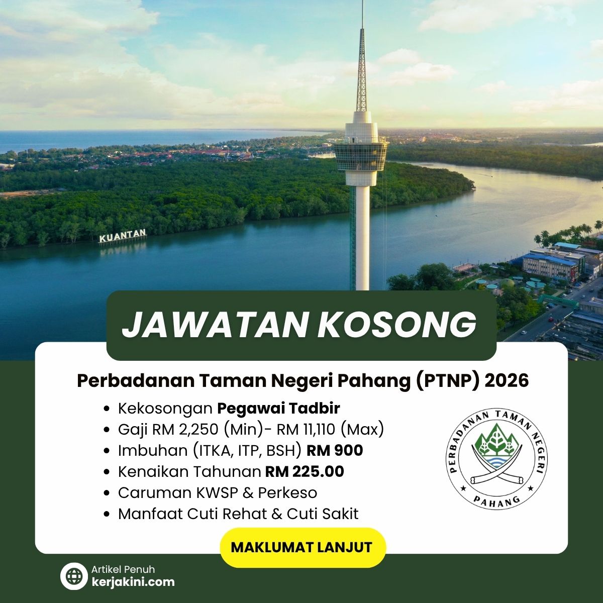 Jawatan Kosong PTNP 2026_Perbadanan Taman Negeri Pahang_Oktober