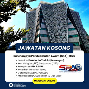 Jawatan Kosong Pembantu Tadbir SPA 2026_oktober_semenanjung